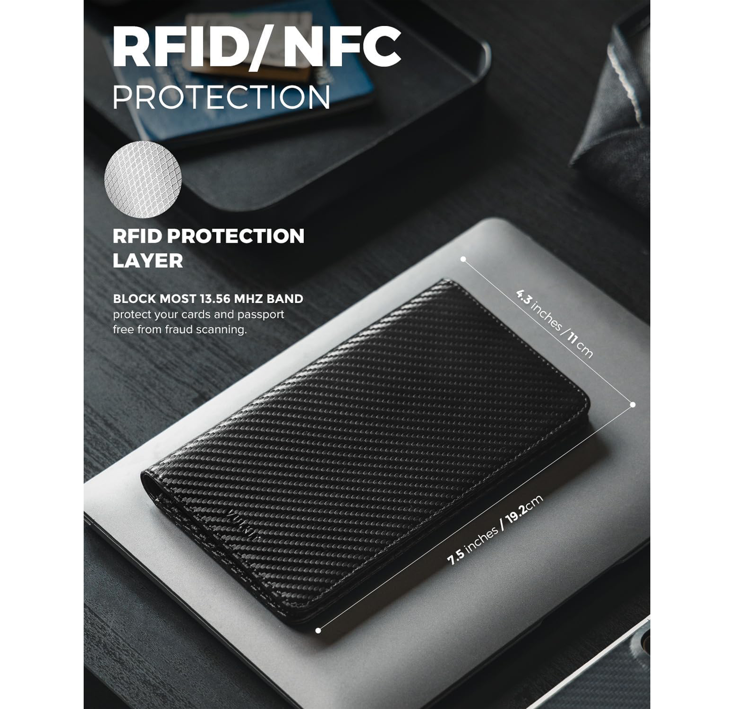 VULKIT RFID Blocking Passport Wallet – Slim Bifold Travel Organizer with Premium Nappa Leather, Holds Passport, Cards, Cash, Air Tickets – Ideal for Men & Women Travelers