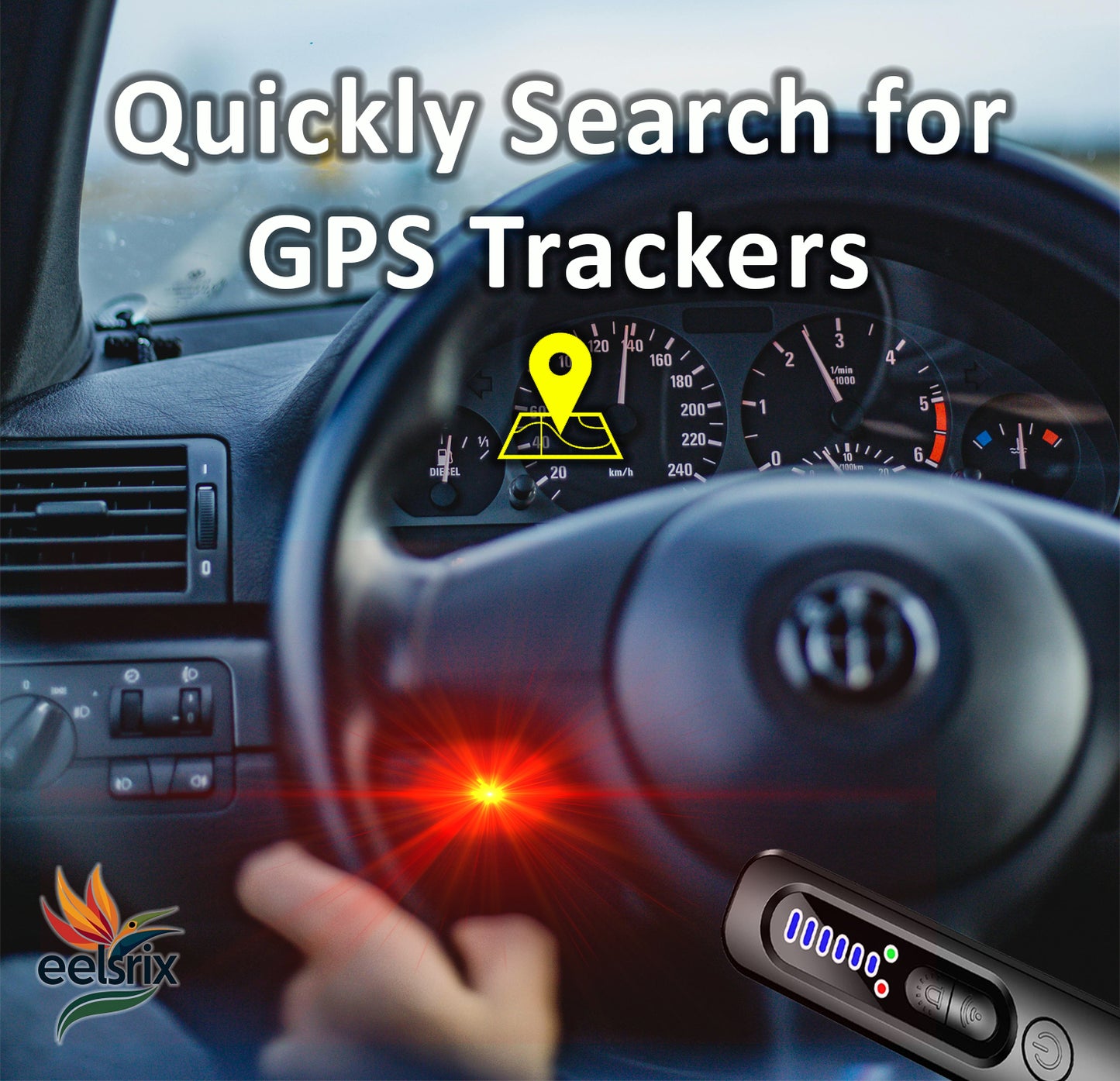 Portable Spy Camera and GPS Tracker Detector: Handheld device detecting hidden cameras and GPS trackers in offices, cars, hotels, and during travel, enhancing personal privacy and security.
