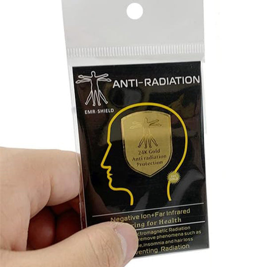 24K Gold EMF Protection Sticker: Adhesive sticker purportedly designed to block electromagnetic radiation from 5G, Wi-Fi, and Bluetooth devices, aiming to reduce potential exposure.