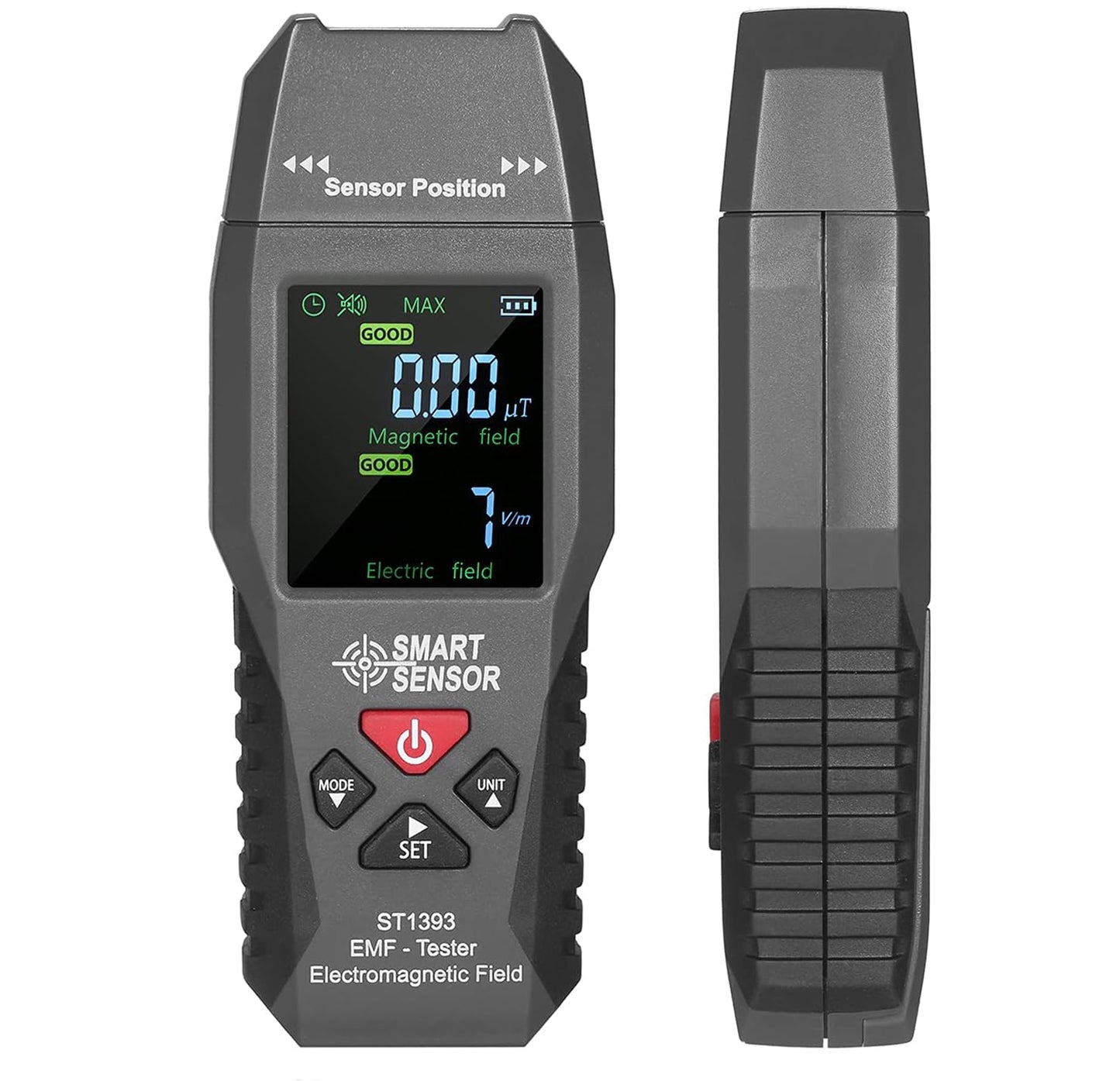 ST1393 Handheld EMF Meter & Radiation Tester: Portable device measuring electromagnetic field (EMF) radiation levels, assisting in monitoring environmental exposure to ensure safety and compliance.