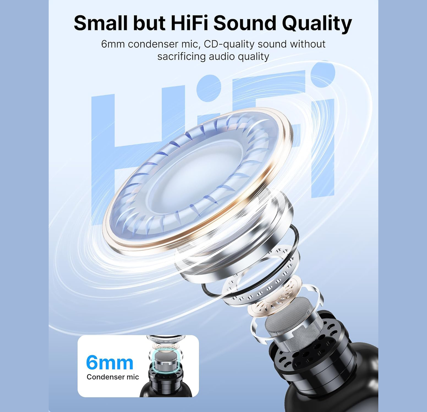 BOYA Mini USB-C Wireless Lavalier Microphone for Andriod iPhone15/16, Ultra Mini Microphone with AI Voice Switching, Noise Reduction and Charging Case, Metal Clip on TikTok Content Creators