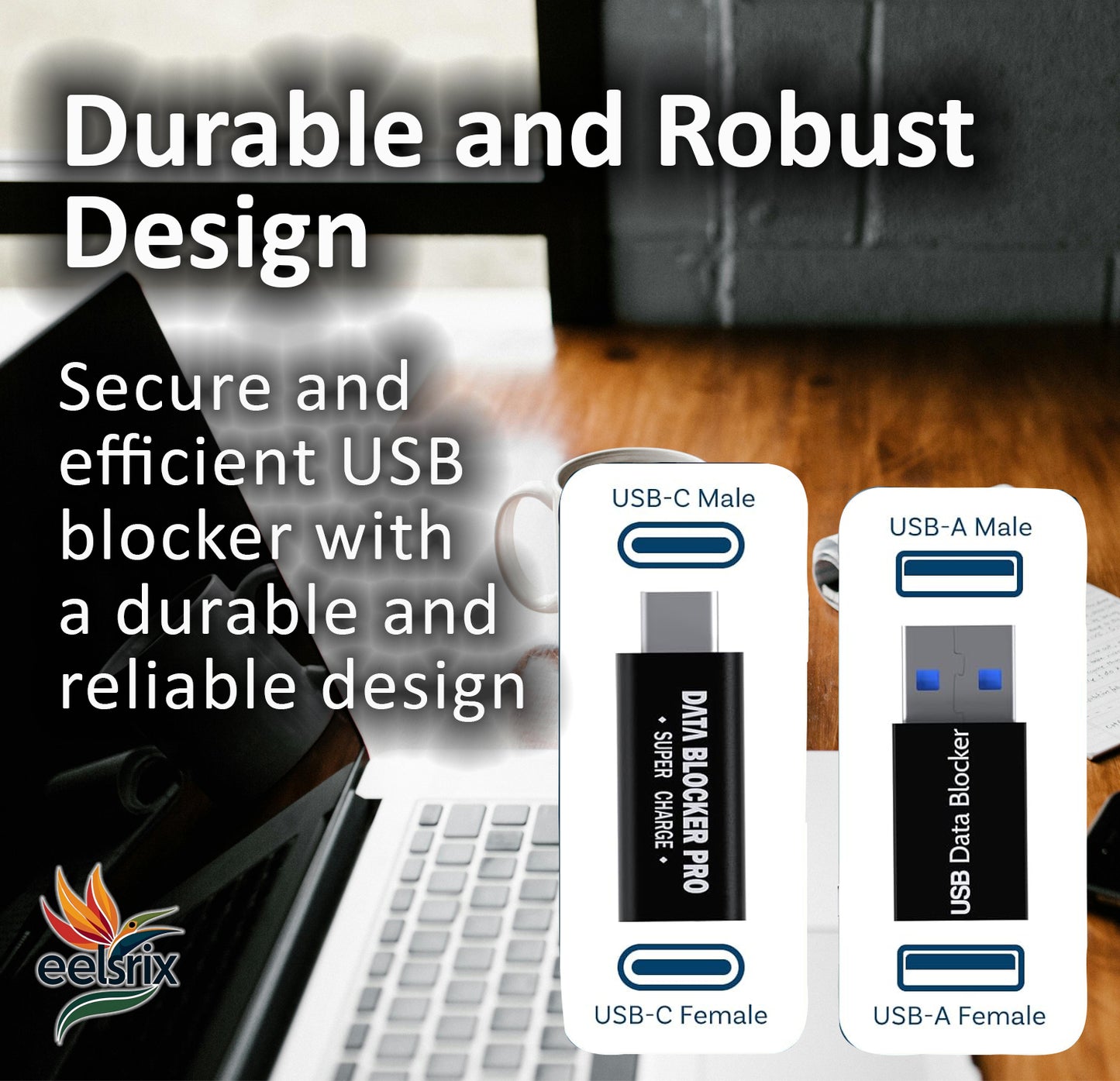 USB Data Blocker [2 Pack]: Secure charging adapters preventing data transfer during USB charging, protecting devices from juice jacking and potential data theft in public stations.